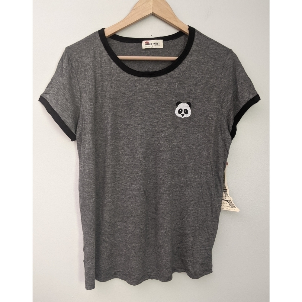 🆕 French Pastry Panda Embroidery Short Sleeve Tee